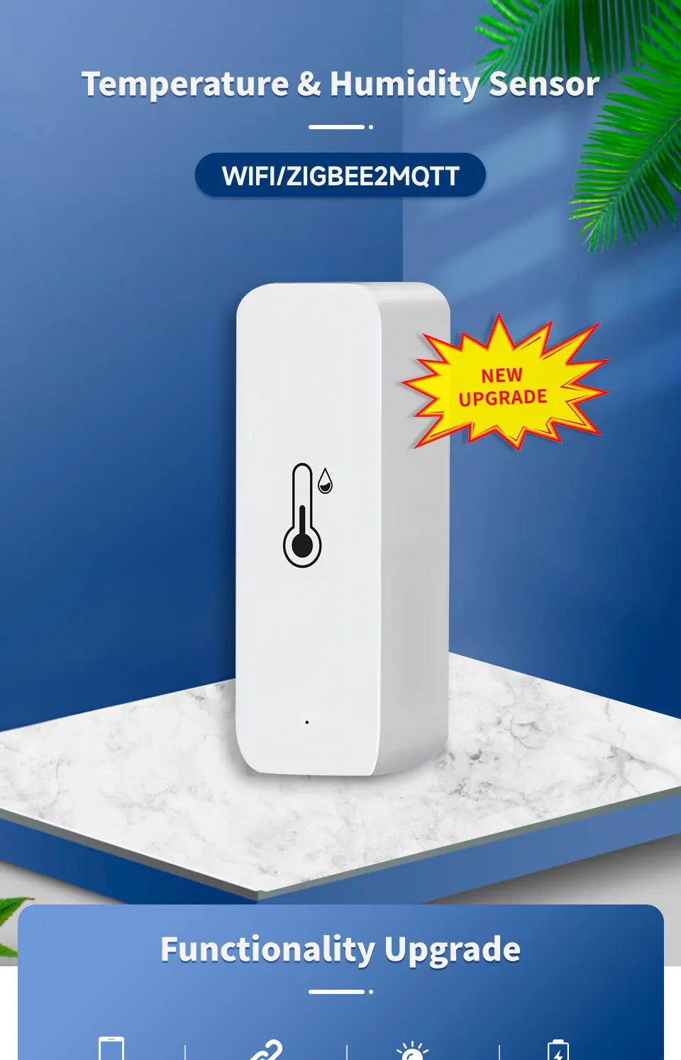 Zigbee 3.0 Wireless Temp Humidity Sensor