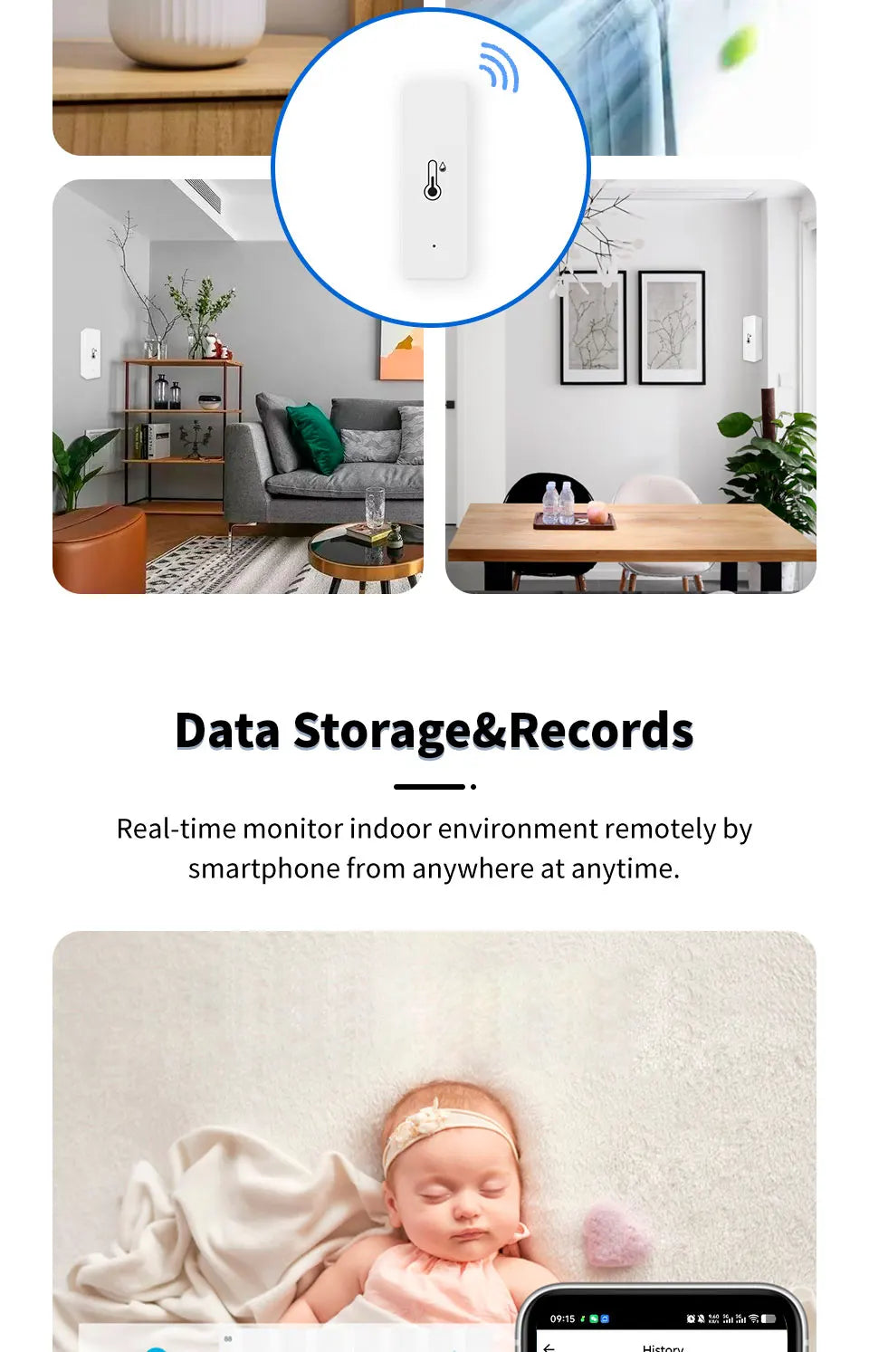 Zigbee 3.0 Wireless Temp Humidity Sensor